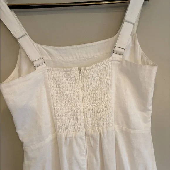 Abercrombie and Fitch Stretch Linen Blend White dress size large - Picture 10 of 11
